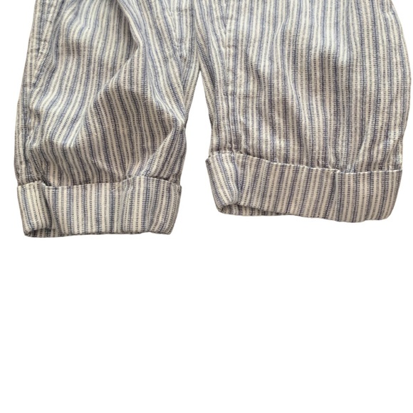 American Eagle Linen Beach Pants Size XS Blue and White Striped Paperbag Waist - Picture 7 of 11